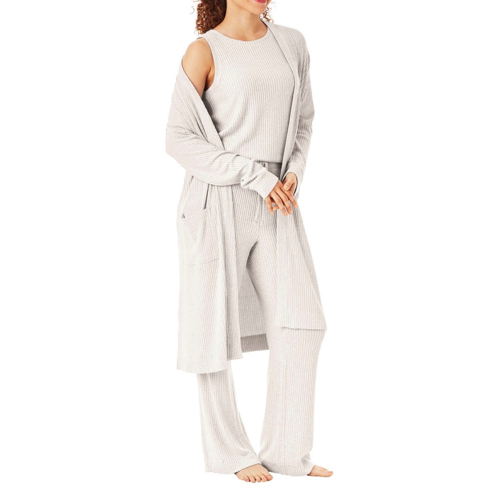 Member's Mark Ladies 3 Piece Ribbed Sleep Set